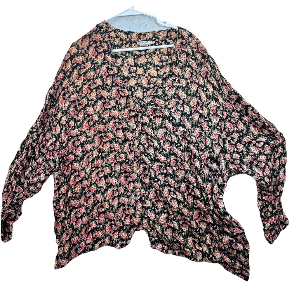 Vintage Carol Horn 100% Rayon Women's Plus Size 3X Top Cottagecore Prairie Gauze